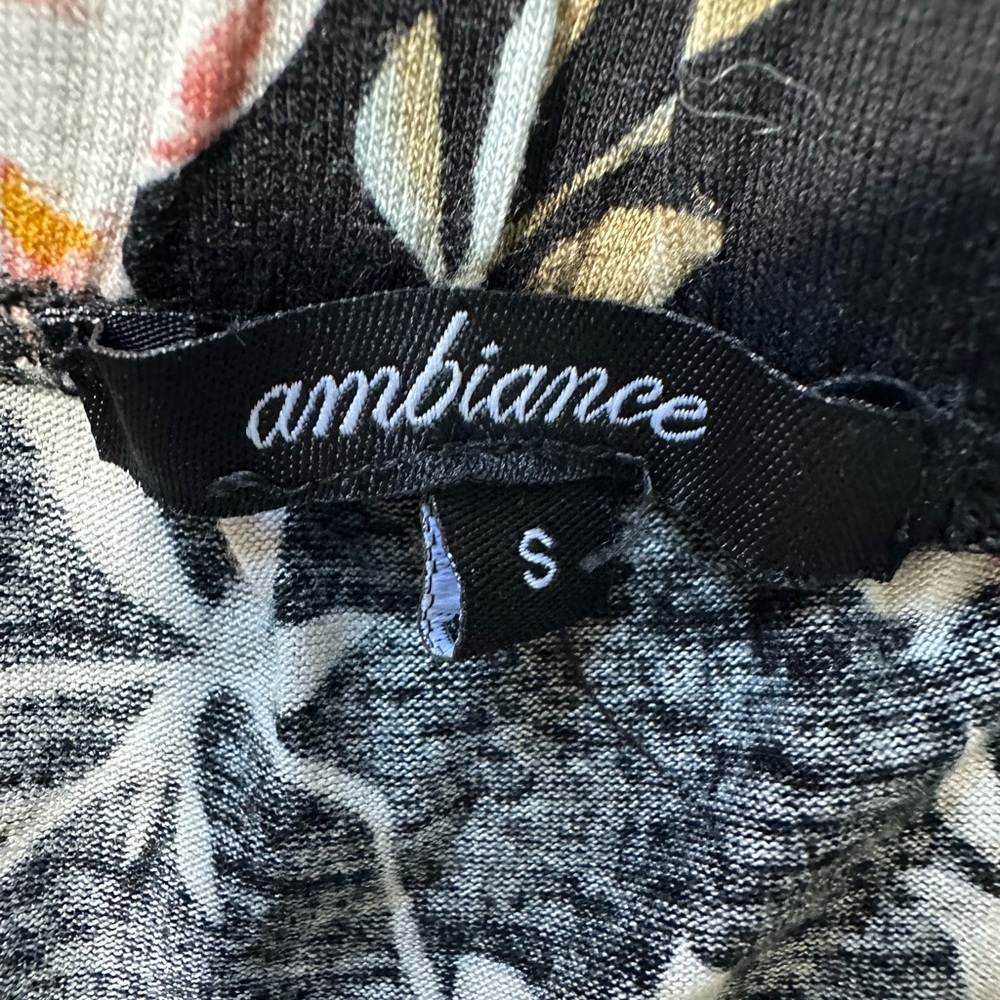 Ambiance Women’s Black Floral Jumpsuit (S) Strapless Elastic Waist. - Picture 6 of 12